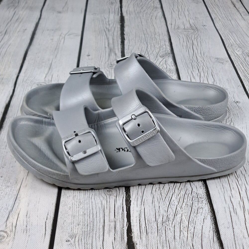 Birkenstock Arizona EVA Slide Sandals Gray Silver  Size 40 US Womens 9 Mens 7
